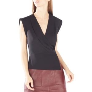 BCBGMAXAZRIA Black Maryah Draped Top